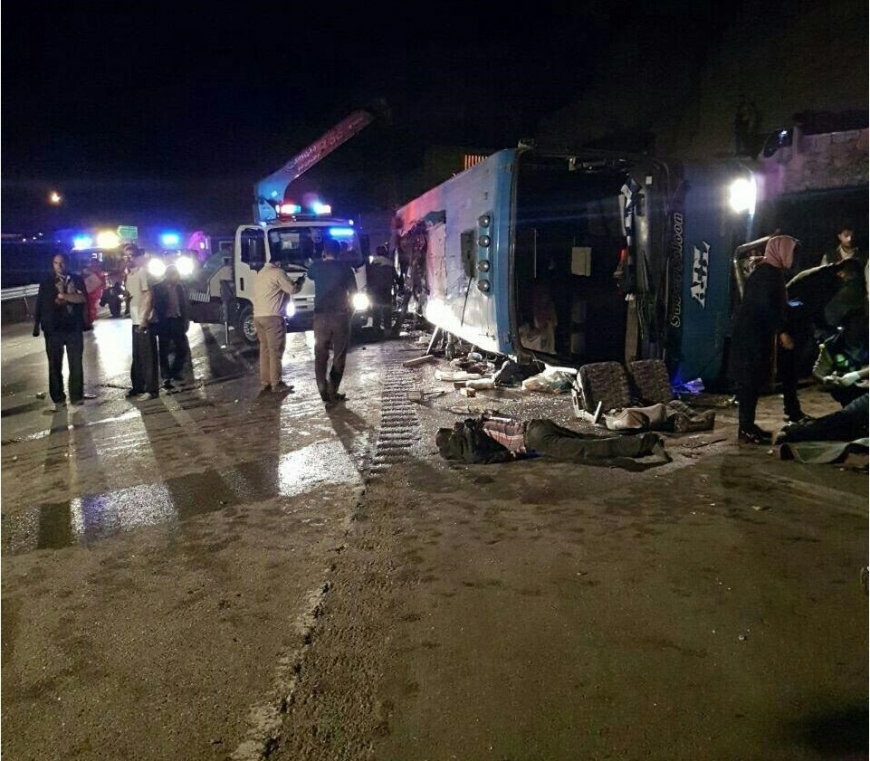 واژگونی مرگبار اتوبوس در جاده سوادکوه